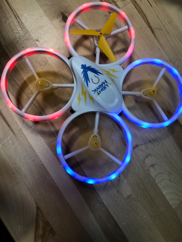 Photo 3 of NKOK Fight Machines: 2.4GHz LightHawk Quadcopter - RC Drone, Features Altitude Hold Stunts, Obstacle Avoidance, LED Light Show Effects, Kids Ages 8+
