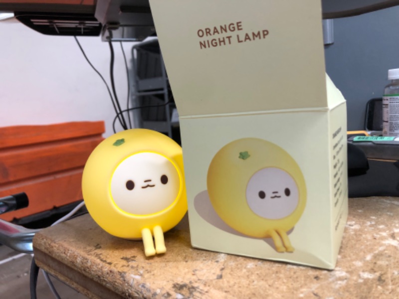 Photo 2 of Cute Lemon Night Light for Kids, Brightness Adjustable, Tap Control, Food Grade Silicone, Rechargeable, Baby Night Light Portable Bedside Nursery Lamp, Gift for Girls Boys Toddler Women Yellow-Warm Light