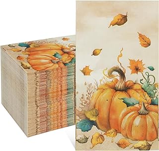 Photo 1 of Homlouue 100PCS Thanksgiving Napkins, 3-Ply Luncheon Paper Napkins for Fall, Thanksgiving Fall Disposable Paper Decorative, Watercolor Pumpkin Thanksgiving Napkins Guest Towels Party Supplies Decor