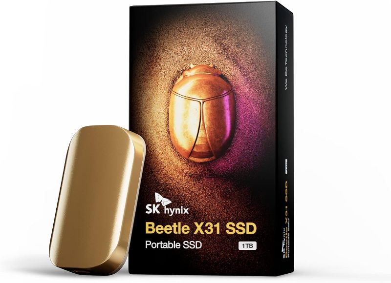 Photo 1 of SK hynix Beetle X31 1TB Portable SSD with DRAM, up to 1050MB/s, USB 3.2 Gen2, External Solid State Drive Compatible with Windowsbased PCs, Macs, Tablets, and Androidbased Smartphones, Game Consoles