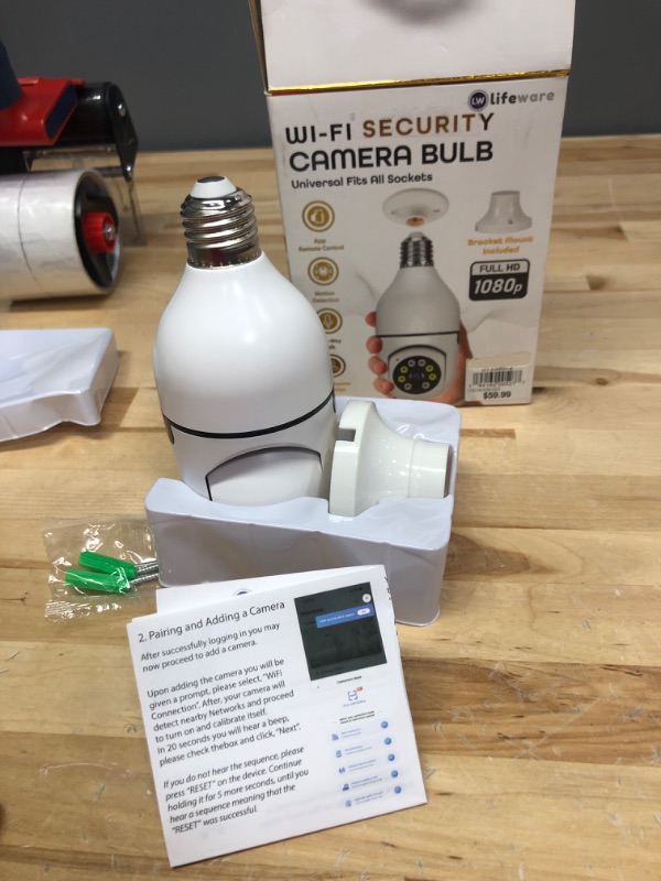 Photo 2 of Light Bulb Camera - Indoor Camera with Motion Detection, WiFi Camera, Live-Stream & Recording - 360 Camera, 2 Way Audio, Indoor Security Camera, Pet Camera - Baby Camera Monitor