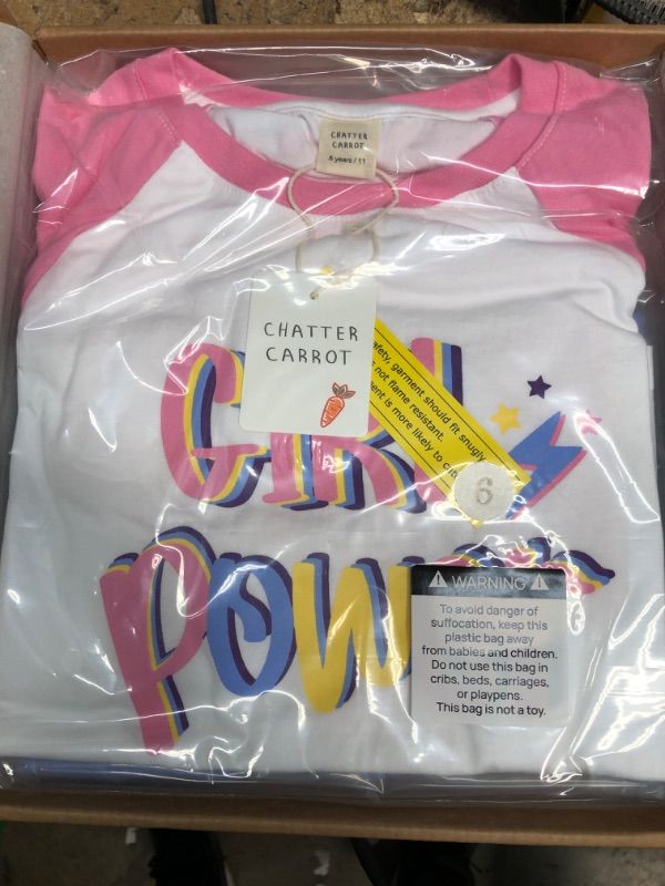 Photo 1 of chatter carrot GIRLS POWER T SHIRT PINK 6YRS / 11