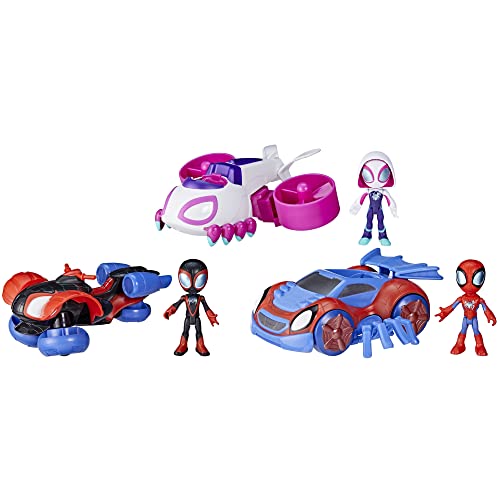 Photo 1 of Spidey and His Amazing Friends Team Spidey Change ‘N Go Riders Playset, 3 Toy Cars and Action Figures, Marvel Super Hero Toys for 3 Year Old Boys