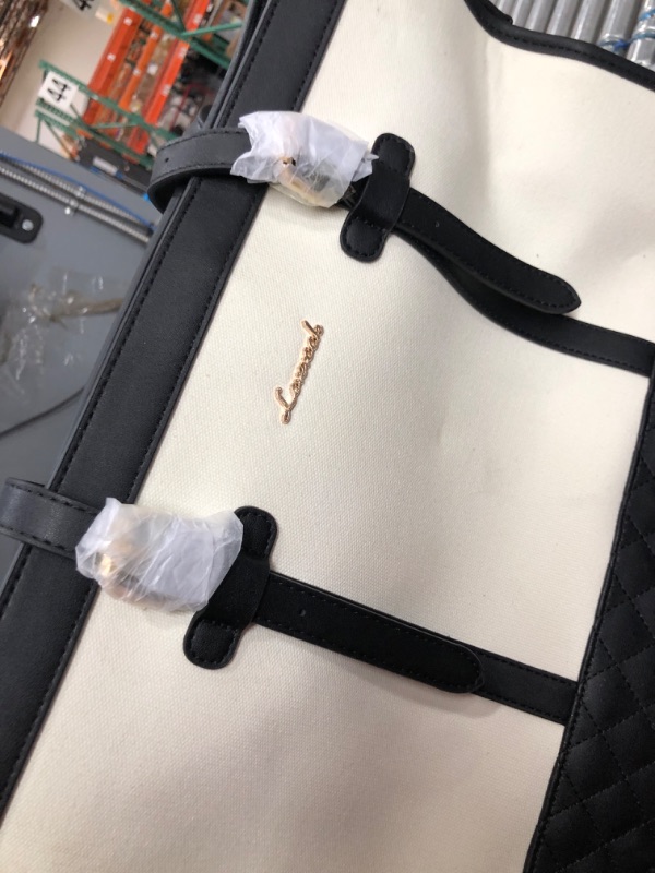 Photo 1 of LOVEVOOK Laptop Bag for Women 15.6 inch Canvas Laptop Tote Bag, Large Capacity Work Bag with Clutch Purse, Computer Bag Office Business Briefcase, Casual...
