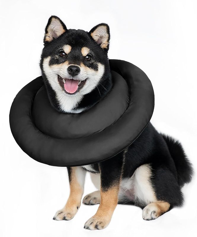 Photo 1 of Dog Cones for Large Dogs,Comfortable Adjustable Soft Dog Cone Alternative After Surgery,Elizabethan Donut Collar for Large Dogs Recovery,Different Sizes for Cats,Medium Dogs and Small Dogs