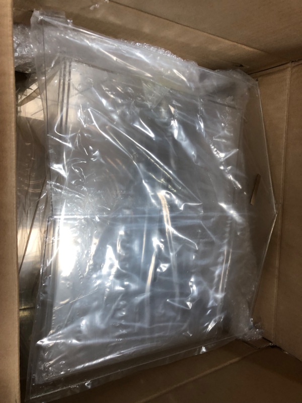Photo 1 of 1 Pack 13.4x10.8x7.9 Inch Suggestion Box with Stand Acrylic Donation Box with Lock Sign Holder Raffle Box Metal Base Ballot Box with Slot for Home Office Fundraising Voting Contest Charity
