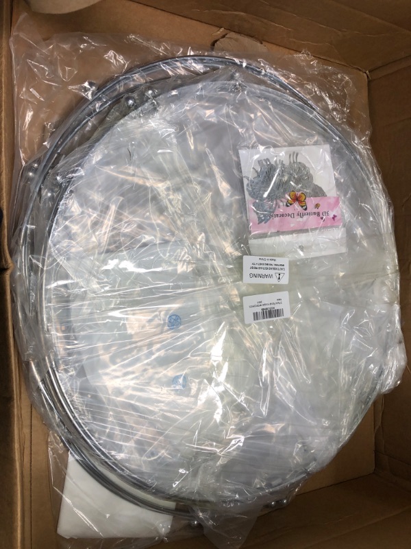 Photo 1 of 3 Pack 18 Inches Metal Floral Hoop Centerpieces with Stand and 38-Yard Paddle Wire Craft Centerpiece Table Decorations Wedding/Baptism/Party/Centerpiece for Tables DIY Metal Ring Table Décor, Silver Silver 18 Inches