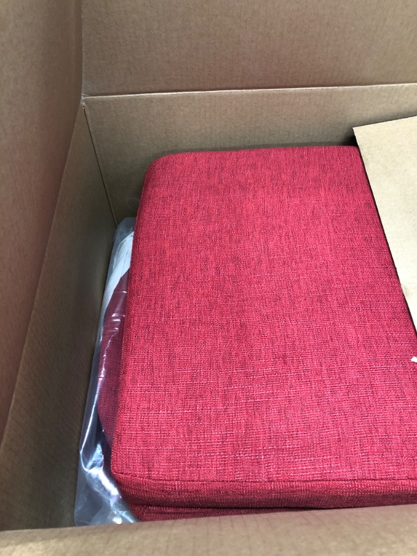 Photo 2 of Basic Beyond Chair Cushions for Dining Chairs 4 Pack, Memory Foam Chair Cushion with Ties and Non Slip Backing, 16 x 16 inches Chair Pads for Dining Chairs(Red)