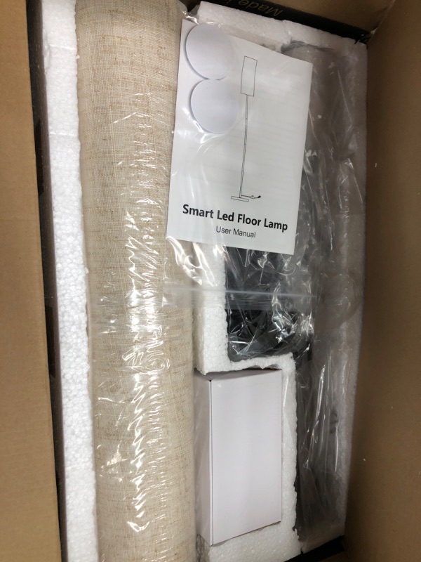 Photo 1 of PARTPHONER Floor Lamps for Living Room with Matter Smart LED Light Bulb Work with Google Home/Alexa/Apple Home/SmartThings/Siri, Modern Standing Lamp Color Changing Light Bulb, Smart Home Integration
