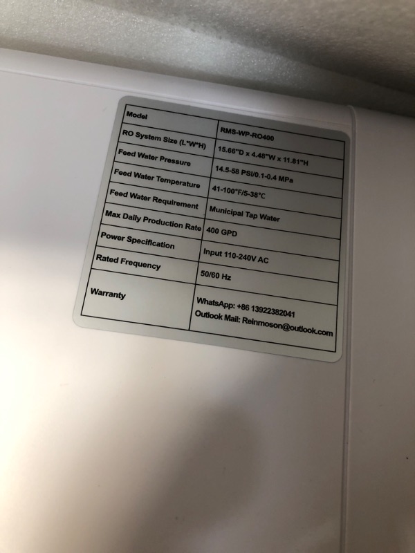 Photo 4 of (READ FULL POST) Reverse Osmosis System with Smart Faucet, NSF Certified TDS Reduction Reinmoson 7 Stage Tankless Reverse Osmosis Water Filter System Under Sink, 400 GPD & 2.5:1 Pure to Drain (RMS-WP-RO400)