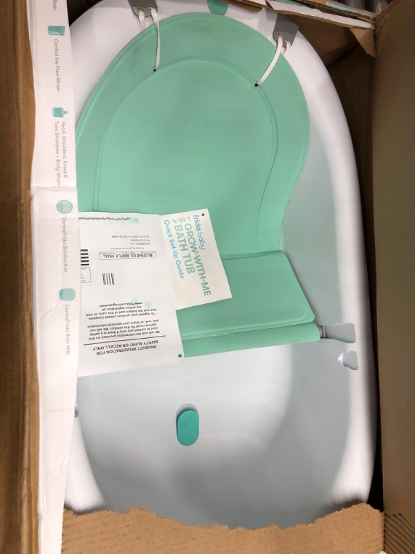 Photo 2 of 4-in-1 Grow-with-Me Bath Tub by Frida Baby Transforms Infant Bathtub to Toddler Bath Seat with Backrest for Assisted Sitting in Tub