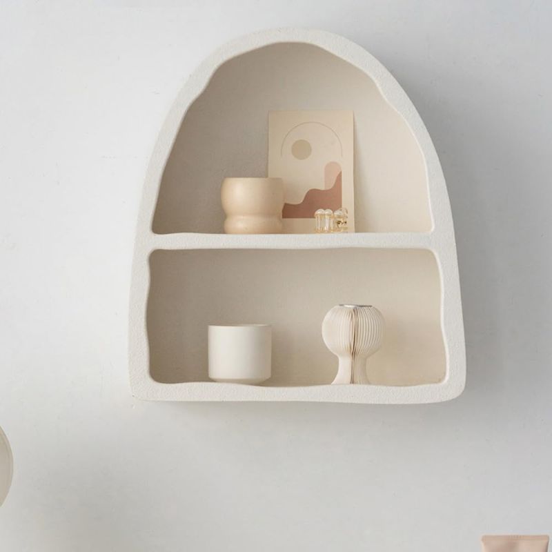 Photo 1 of 2 Tier White Floating Shelves for Wall,15.1" Arched Bathroom Shelves Wall Mounted for Living Room, Bedroom,Office