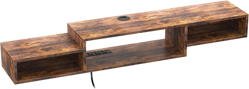 Photo 1 of 
FABATO 59" Floating TV Stand with Power Outlet Wall Mounted Media Console Cabinet Shelf Under TV for Cable Box Audio Video Rustic
Size:59"
Color:Rustic Brown