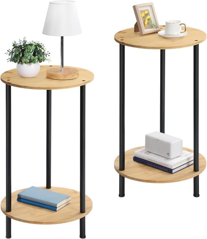 Photo 1 of 
Photo for Reference Only***Small Round Table Set of 2, End Tables Living Room, Side Tables for Small Spaces, 2 Tiers Rustic Accent Tables, Night Stands for Bedrooms, Coffee Tables...