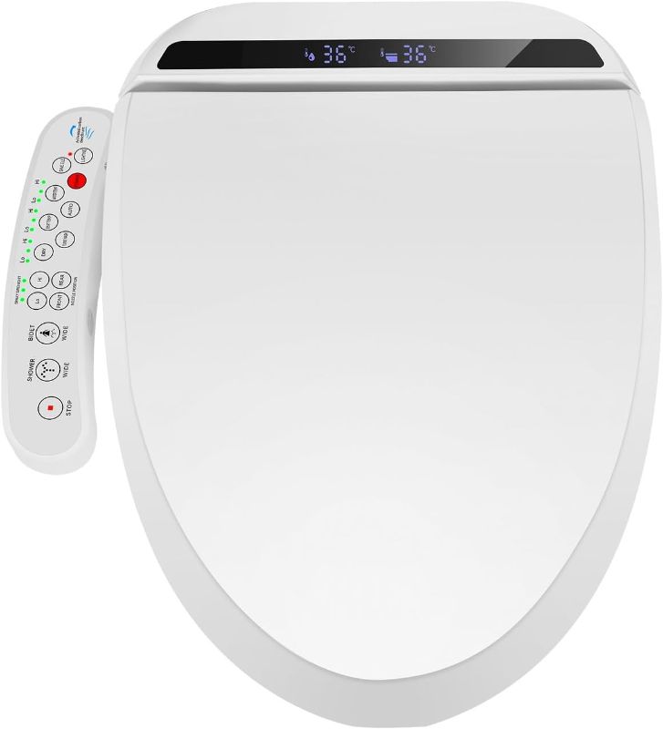 Photo 1 of 
Photo for Likeness Only** Bidet Toilet Seat Electric Warm Water Bidet with Seat Bidet with Self-cleaning Nozzle Temperature Adjustable White Toilet Seat
Style:Side Control Button