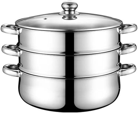 Photo 1 of **MINOR DAMAGE** READ NOTES**
Stainless Steel 3 Tier Steamer Pot Steaming Cookware - Triply Bottom