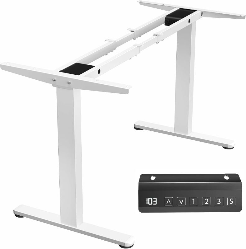 Photo 1 of  Electric Stand Up Desk Frame, DIY Workstation, Frame Only, White, DESK-E-200W