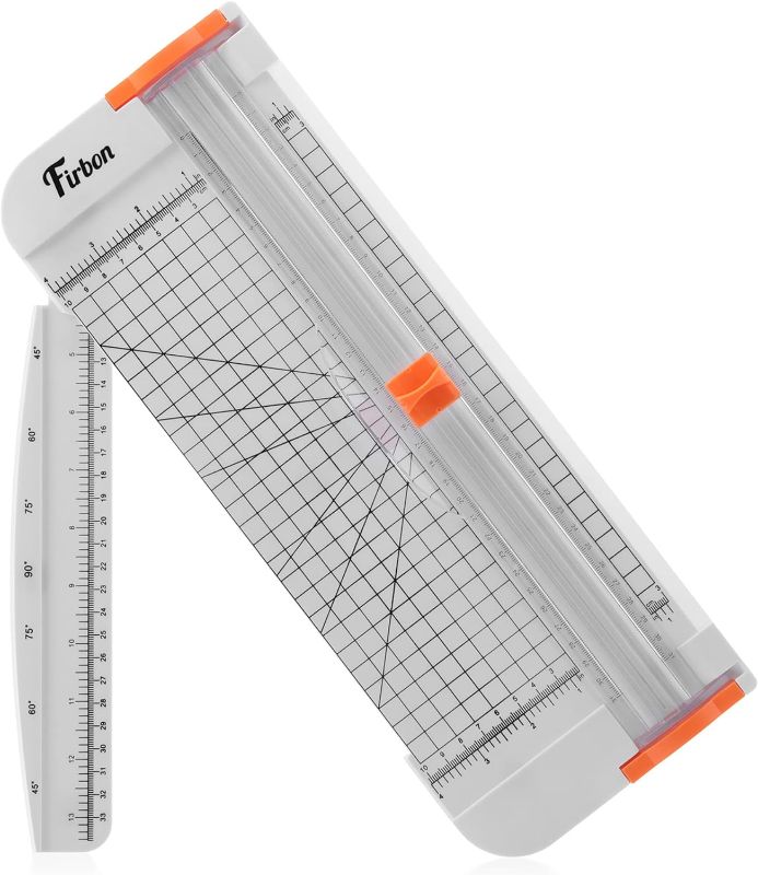 Photo 1 of Firbon A4 Paper Cutter 12 Inch Titanium Paper Trimmer Scrapbooking Tool with Side Ruler for Craft Paper, Coupon, Label, Cardstock (White)
