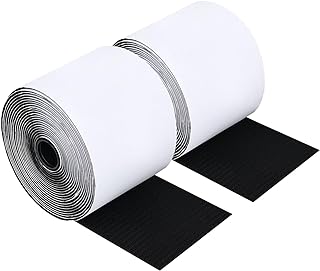 Photo 1 of 4 in x 18 Ft Hook and Loop Tape Strips with Adhesive Heavy Duty Keep Couch Cushions from Sliding, Outdoor Double Sided Hook Loop Rolls Rug, Mattresses Non Slip Grip, Sticky Straps Wall Hanging Strips 4 Inch x 18 Feet