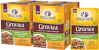 Photo 1 of 07/20/2024*****Wellness Healthy Indulgence Gravies Grain-Free Wet Cat Food, Made with Natural Ingredients and Quality Proteins, Complete and Balanced Meal, 3 oz Pouches (Chicken & Turkey in Gravy, 24 Pack)