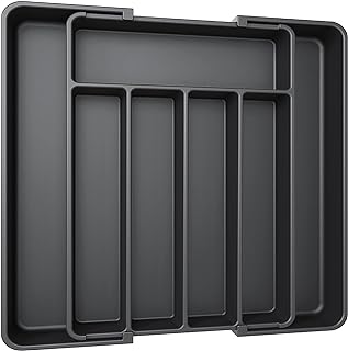 Photo 1 of AUJEN Silverware Organizer - Expandable Kitchen Drawer Organizer, Adjustable Utensil Organizer, Cutlery Drawer Organizer for Forks, Knives, Multipurpose Kitchen Organizers and Storage Solution, Black