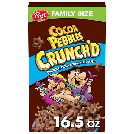 Photo 1 of **exp 7/22/24**
Post Cocoa PEBBLES Crunch D Breakfast Cereal Chocolatey Family Size Cereal 16.5 OZ Box
