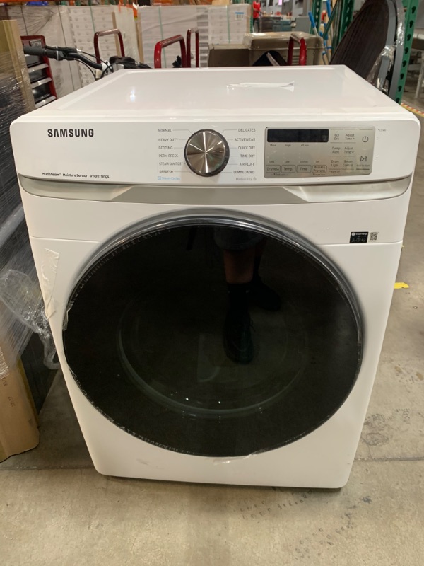 Photo 2 of Samsung 7.5-cu ft Stackable Steam Cycle Smart Electric Dryer (White)
