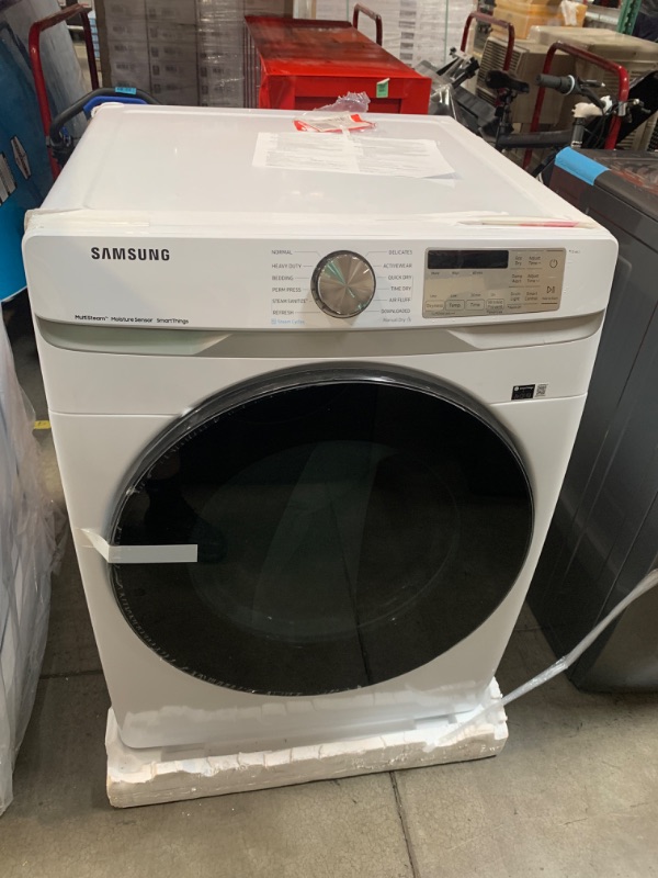 Photo 2 of Samsung 7.5-cu ft Stackable Steam Cycle Smart Electric Dryer (White)
