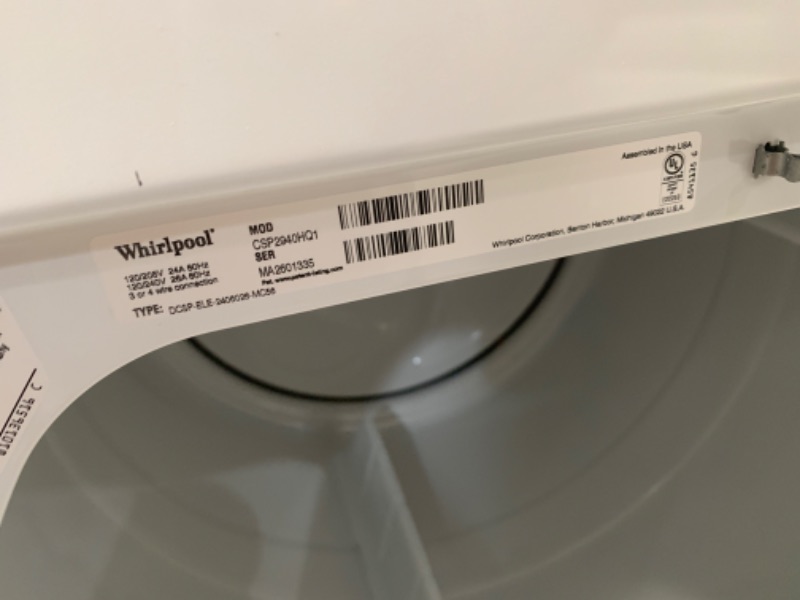 Photo 8 of Whirlpool 7.4-cu ft Coin-Operated Electric Commercial Dryer (White)
