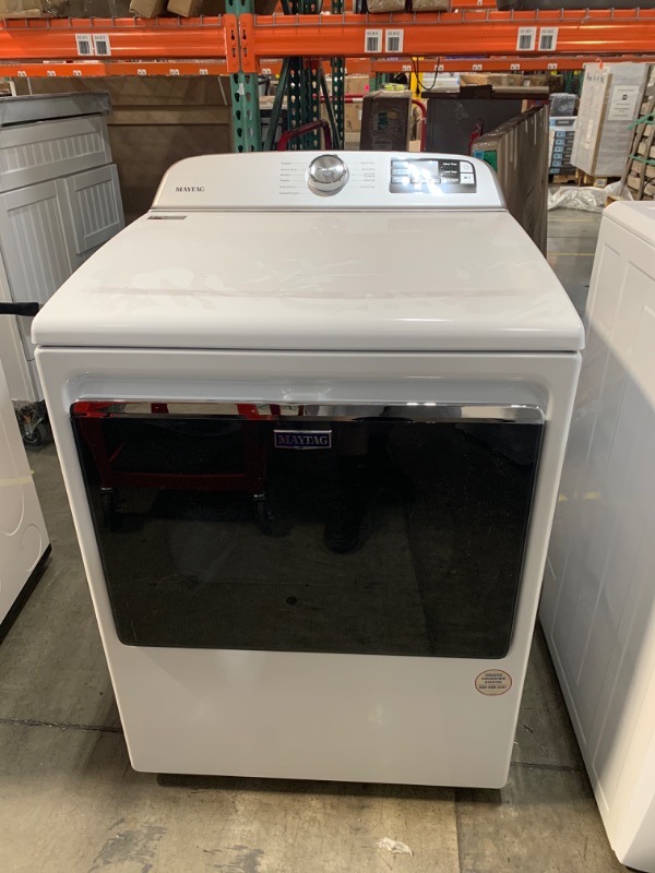 Photo 2 of Maytag SMART Capable 7.4-cu ft Smart Electric Dryer (White)
