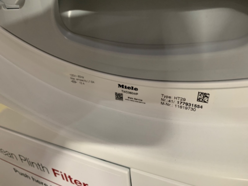 Photo 7 of Miele T1 Series 4.02-cu ft Stackable Ventless Smart Electric Dryer (Lotus White) ENERGY STAR
