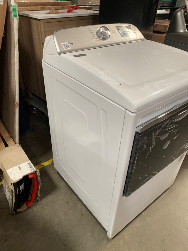 Photo 4 of Maytag Smart Capable 7.4-cu ft Steam Cycle Smart Electric Dryer (White) ENERGY STAR
