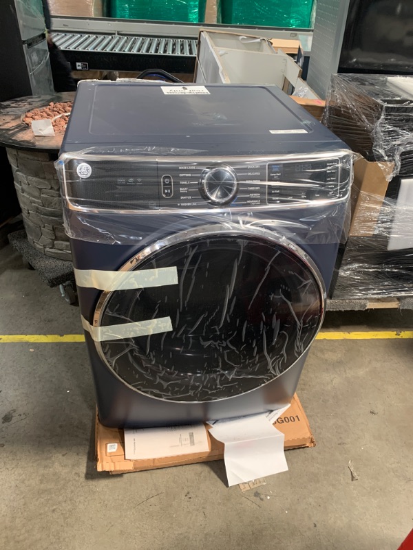 Photo 1 of GE 7.8-cu ft Stackable Steam Cycle Smart Electric Dryer (Sapphire Blue)
