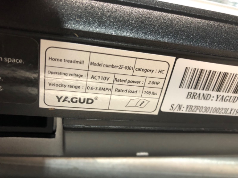 Photo 6 of ***USED - MISSING REMOTE - UNABLE TO TEST FURTHER***
Under Desk Treadmill, Walking Pad for Home and Office, 2.5 HP Portable Walking Jogging Running Machine with Remote Control and LED Display, Sliver