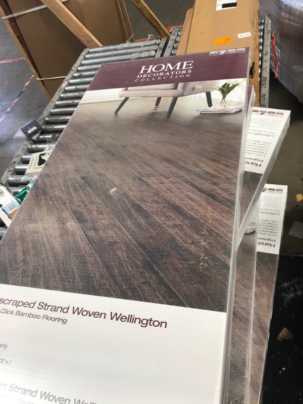 Photo 3 of **PALLET OF 10******      Home Decorators Collection Light Taupe 3/8 in. T x 5.1 in. W Hand Scraped Strand Woven Engineered Bamboo Flooring (19.2 sqft/case)