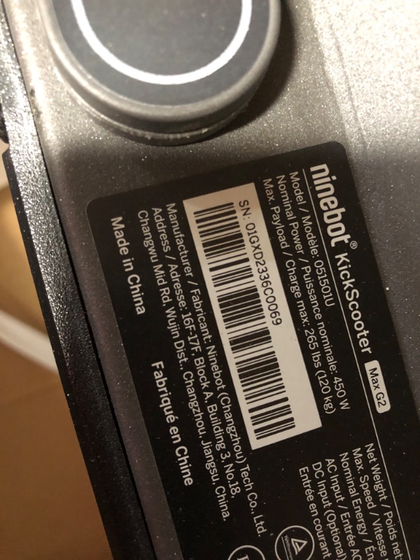 Photo 5 of **MISSING THE CHARGER**  Segway Ninebot MAX Foldable Electric Scooter, Power by 350W/450W Motor, Long Miles Range, 18.6/22 mph, Dual Suspension (MAX G2 Only), Commuter Scooter for Adults, UL-2271 2272 Certified MAX G2-43 miles