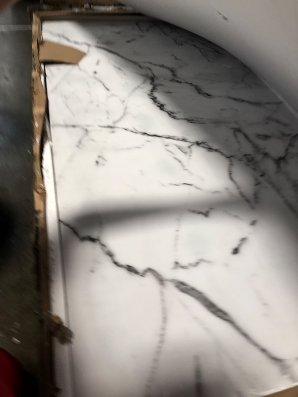 Photo 2 of **THIS IS ONLY THE TABLE TOP/MINOR DAMAGE**  NicBex Dining Table Contemporary Kitchen Table Farmhouse Rustic 70.87" Modern Square Dining Table with Printed White Marble Table Top+Gold X-Shape Table Leg Rectangular Dining Table, White White + Gold 70.87"x3