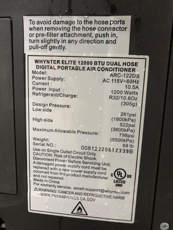 Photo 5 of **NONREFUNDABLE**FOR PARTS OR REPAIR**SEE NOTES**
400 Sq. Ft. Portable Air Conditioner