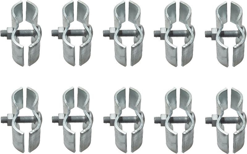 Photo 1 of 10 Set Chain Link Fence Panel Clamps 1-3/8" Dog Kennel Panel Clamp for Round Pipe Panel Frame