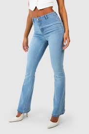 Photo 1 of skinny bell bottom jeans, light blue 