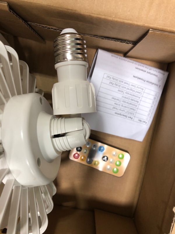 Photo 3 of Mini E26/E27 Ceiling Fan Light with Remote, 10in Socket Fan Light, Enclosed Light Bulb Fan,3CCT,Dimmable,3 Fan Speeds,with Universal Joint and Chamber for Aromatherapy Tablets