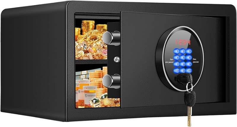 Photo 1 of 4.3 4.3 out of 5 stars 84
2.3 Cu ft Fireproof Safe Box, Anti-Theft Hotel Safe with Combination Lock, Hidden Home Safe with Removable Shelf for Laptop Documents Money Medicine Firearm Valuables