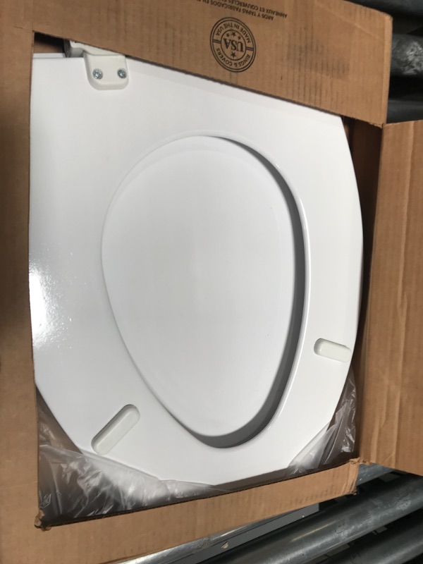 Photo 4 of (no mounting hardware)Bemis 1500EC 390 Lift-Off Wood Elongated Toilet Seat, Cotton White