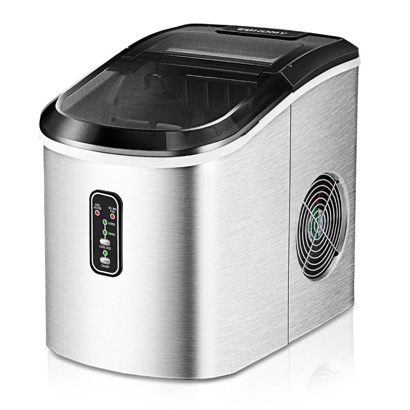 Photo 1 of **SEE NOTES** EUHOMY Ice Maker Machine Countertop, 26 lbs in 24 Hours, 9 Cubes Ready in 8 Mins, Electric ice maker and Compact potable ice maker with Ice Scoop and Basket. Perfect for Home/Kitchen/Office.(Sliver)