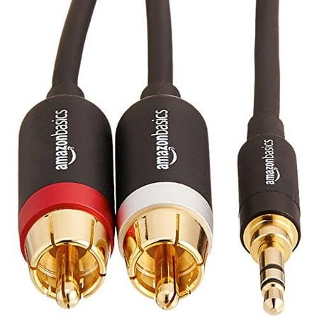 Photo 1 of Basics 3.5mm to 2-Male RCA Adapter Audio Stereo Cable - 15 Feet
