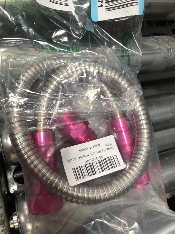 Photo 2 of 304 Stainless Steel 2 Feet Female to Female Garden Hose with Pink Male to Mal...
