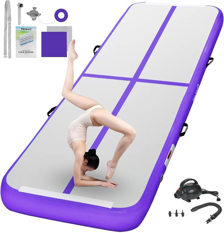 Photo 1 of 
FBSPORT Inflatable Air Gymnastics Mat Training Mats 4/8 inches Thickness Gymnastics Tracks for Home Use/Training/Cheerleading/Yoga/Water with Pump
Size:10ft*3.3ft*4in(3*1*0.1m)
Color:Purple