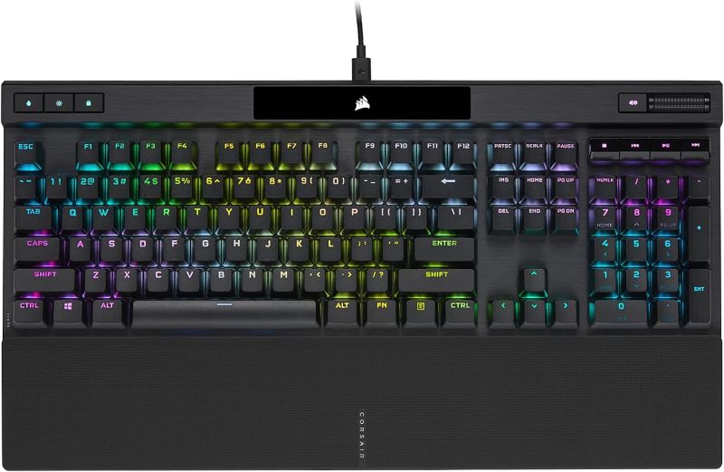 Photo 1 of Corsair K70 RGB PRO Wired Mechanical Gaming Keyboard (Cherry MX RGB Red Switches: Linear and Fast, 8,000Hz Hyper-Polling, PBT Double-Shot PRO Keycaps, Soft-Touch Palm Rest) QWERTY, NA - Black K70 RGB PRO Cherry Red- Linear Black