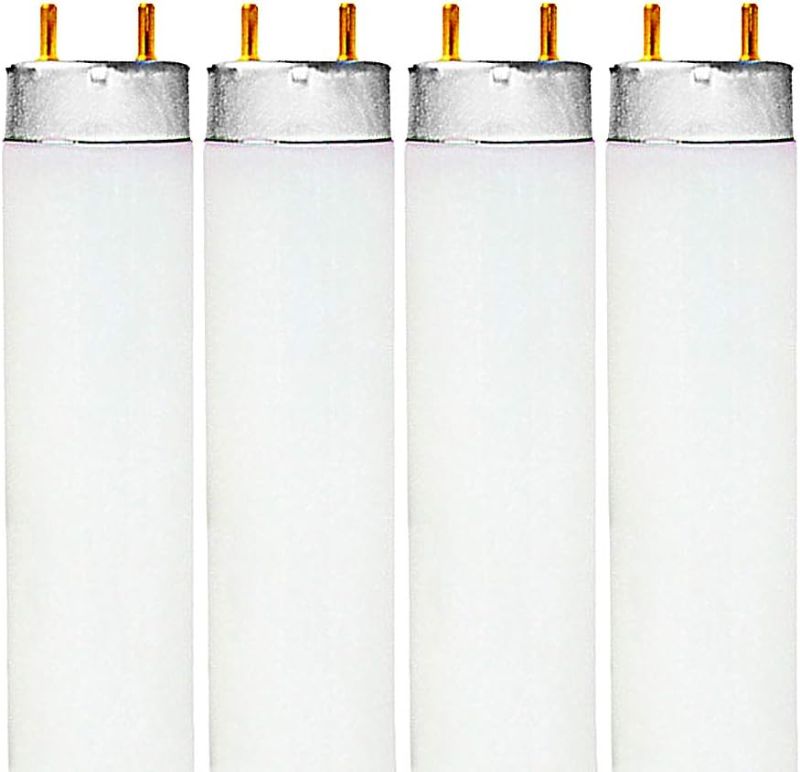 Photo 1 of LUXRITE F32T8/841 32W 48 Inch T8 Fluorescent Tube Light Bulb, 4100K Cool White, 2800 Lumens, G13 Medium Bi-Pin Base, LR20732, 4-Pack
