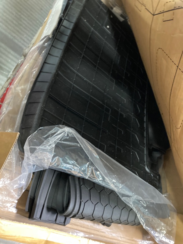 Photo 3 of 3W Floor Mats&Cargo Liner Fit Toyota Sienna 2021-2023 (Only for 7 Seat Without Spare Tire) TPE All Weather Custom Fit Floor Liner for Sienna 1st, 2nd and 3rd Row and Trunk Without Spare Tire, Black 1-3Row Floor Mats&Cargo Liner without Spare Tire